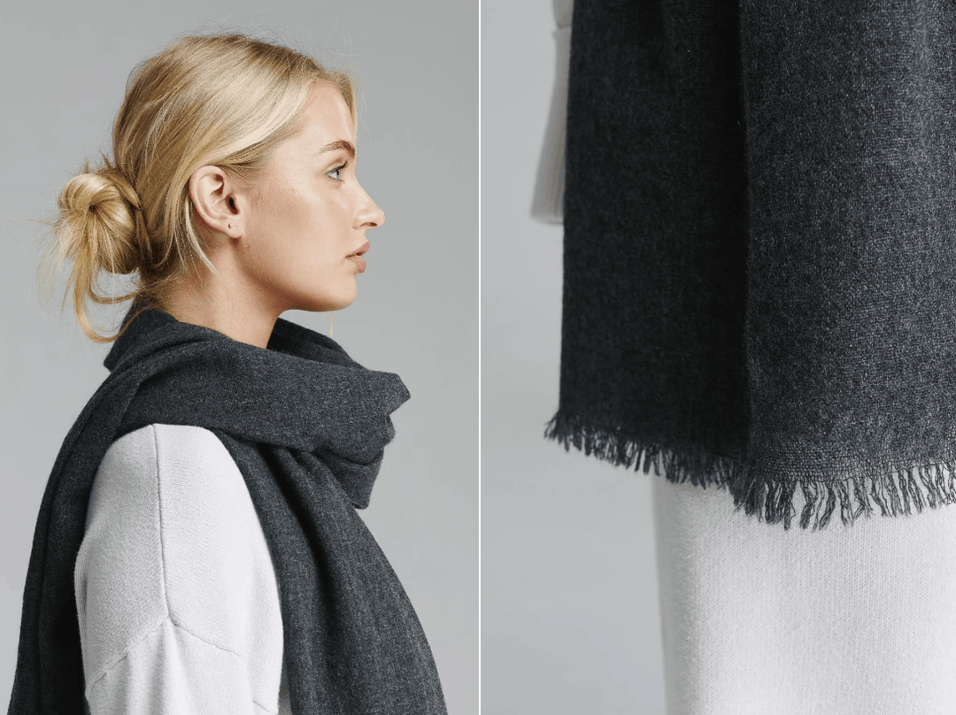 Italian Pure Cashmere Scarves Brand Scarves Charcoal