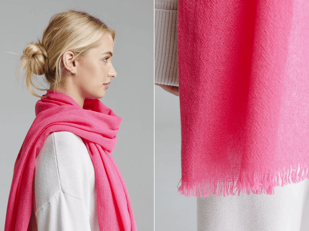 Italian Pure Cashmere Scarves Brand Scarves Pink