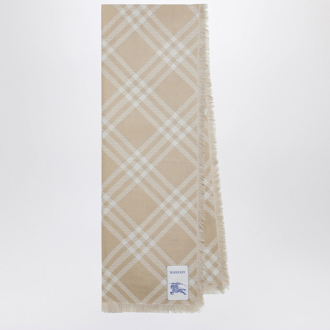 Scarves &amp; Shawls TU Burberry - Beige/ecru Check silk and wool scarf Brand