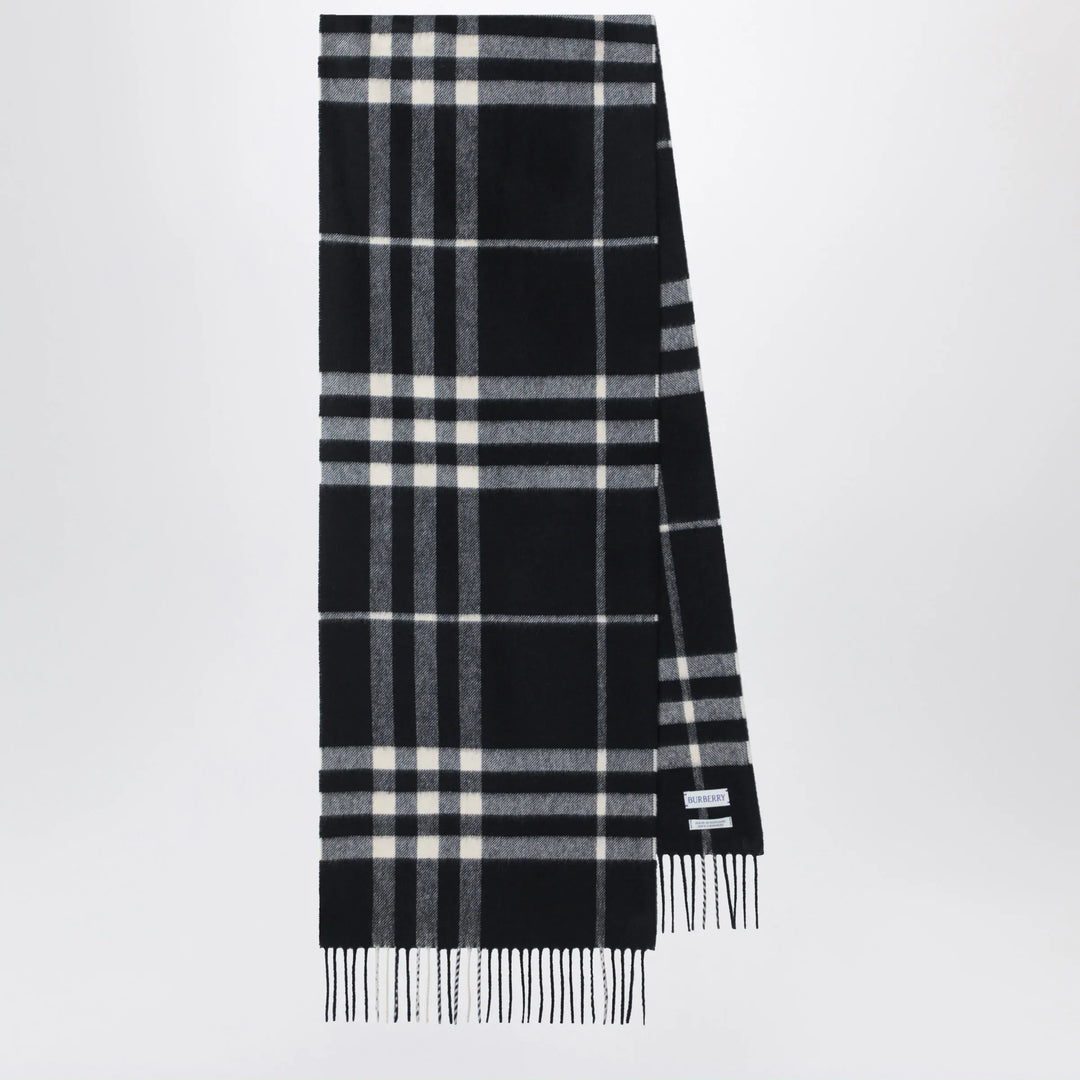 Burberry - Black Check cashmere scarf Brand Scarves &amp; Shawls U