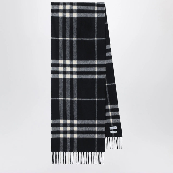Burberry - Black Check cashmere scarf Brand Scarves &amp; Shawls U