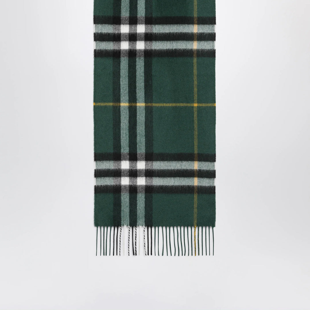 Burberry - Cashmere Check scarf in dark fern green Brand Scarves &amp; Shawls U