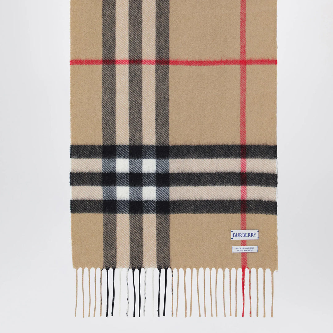 Burberry - Cashmere scarf with Check motif Brand Scarves &amp; Shawls U