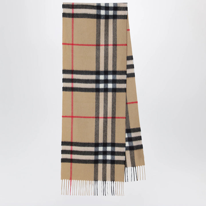 Burberry - Cashmere scarf with Check motif Brand Scarves &amp; Shawls U
