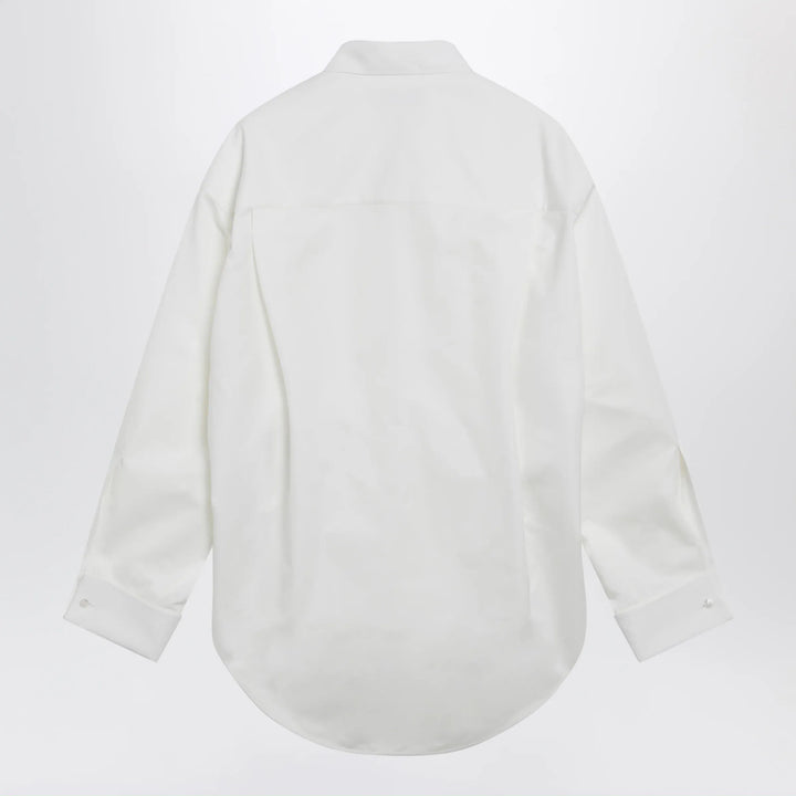 Balenciaga - Cocoon shirt in cotton and silk poplin, white Brand Shirt