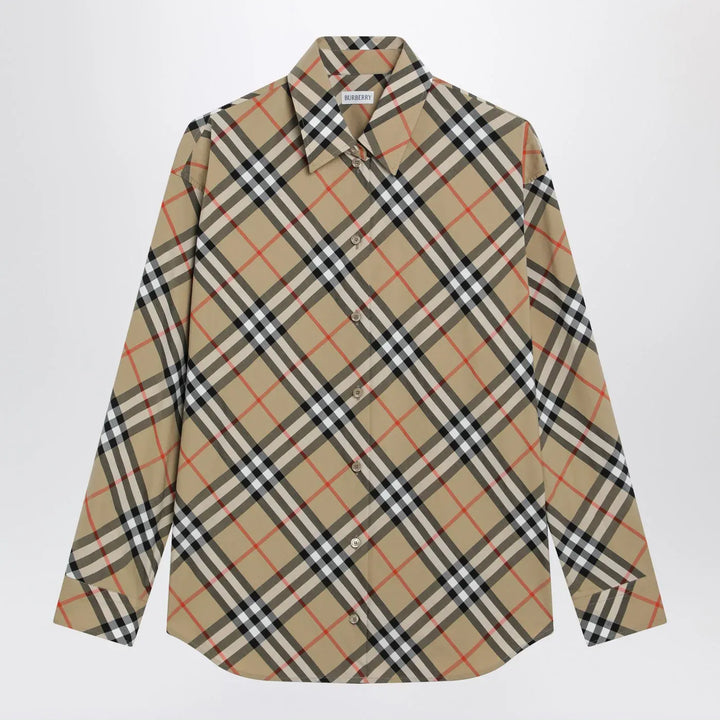 Burberry - Beige shirt with Check pattern Brand Shirt 8 UK