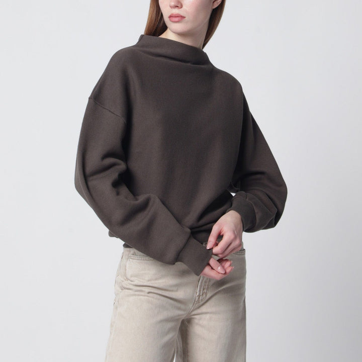 Shirts &amp; Tops 6397 - Mud-coloured draped sweatshirt Brand