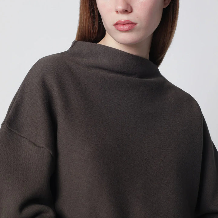 6397 - Mud-coloured draped sweatshirt Brand Shirts &amp; Tops