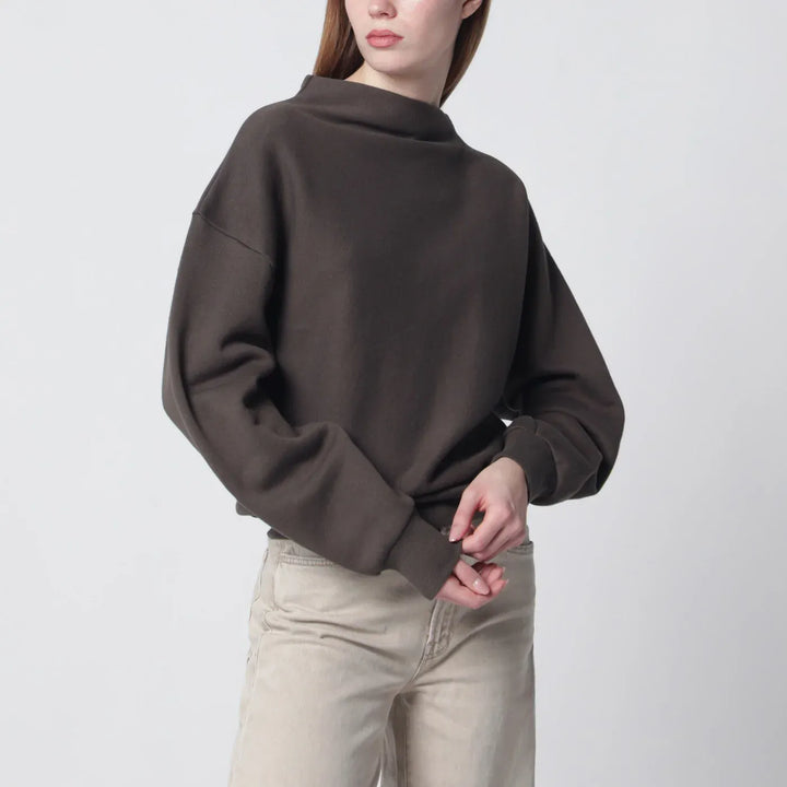 6397 - Mud-coloured draped sweatshirt Brand Shirts &amp; Tops XS