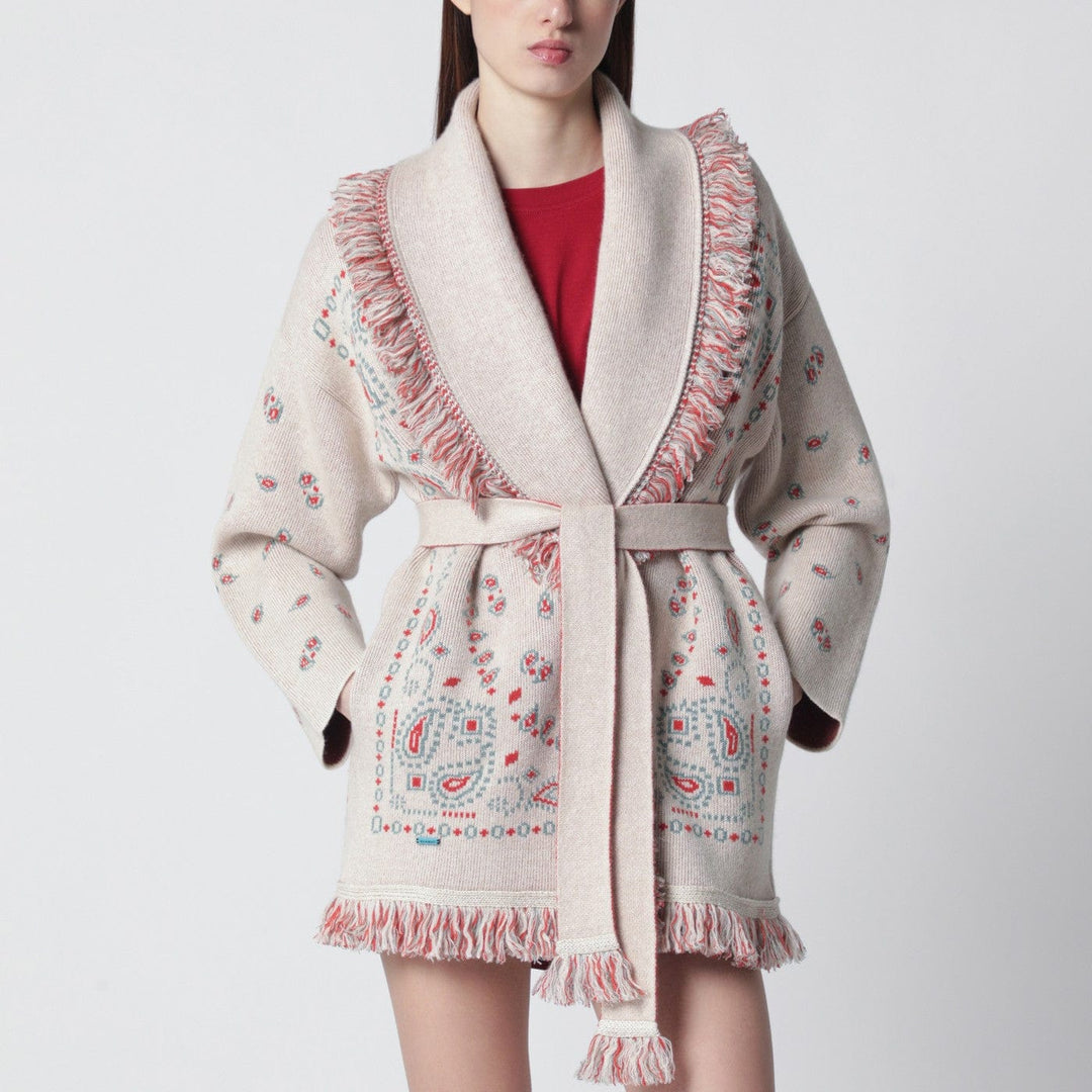 Shirts & Tops Alanui - Beige/coral bandana jacquard cardigan Brand