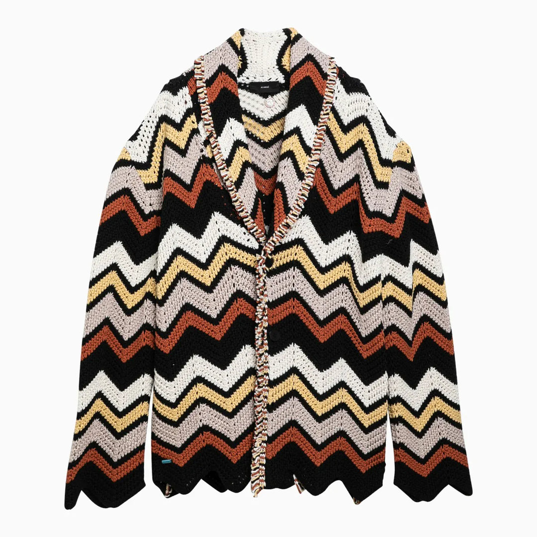 Alanui - Cardigan in crochet zig zag multicolore Brand Shirts &amp; Tops M