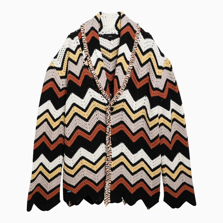 Alanui - Cardigan in crochet zig zag multicolore Brand Shirts &amp; Tops M