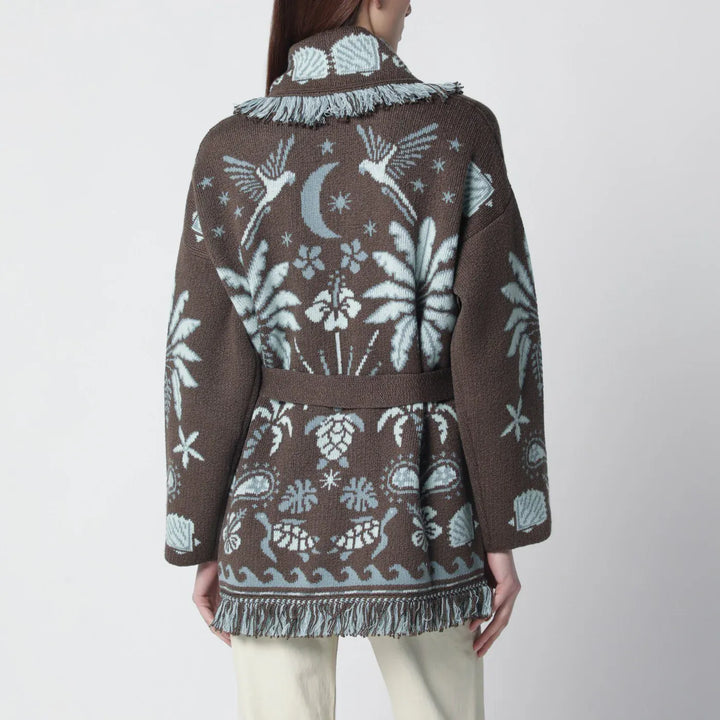 Alanui - Echoes Of The Island brown/aquamarine cardigan Brand Shirts &amp; Tops