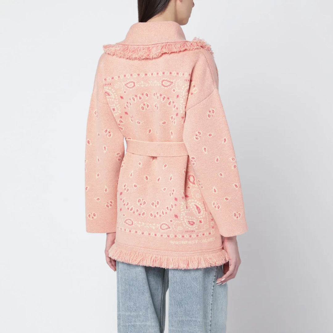Alanui - Salmon pink paisley cardigan Brand Shirts &amp; Tops