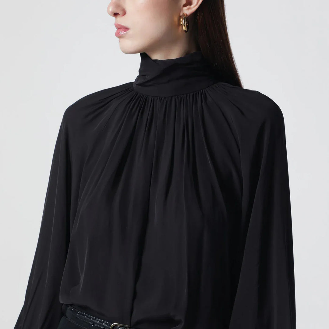 ANINE BING - Black Anne viscose blouse Brand Shirts &amp; Tops