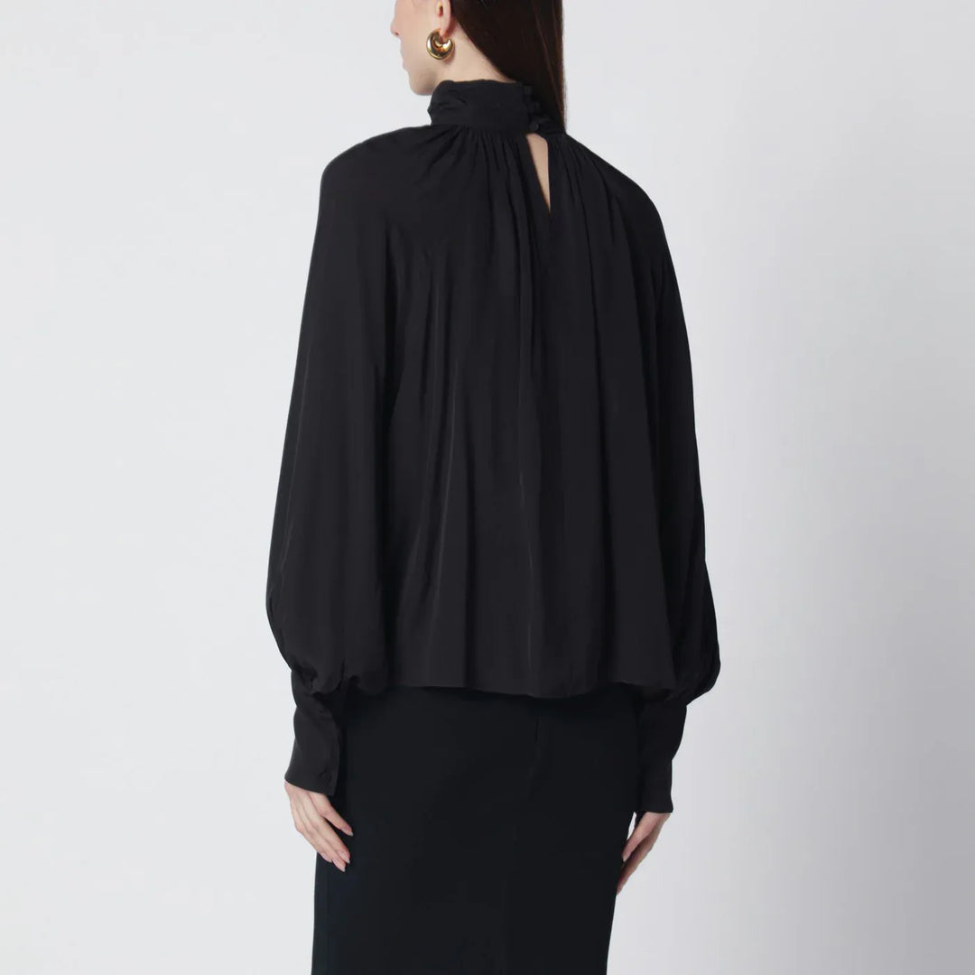 ANINE BING - Black Anne viscose blouse Brand Shirts &amp; Tops