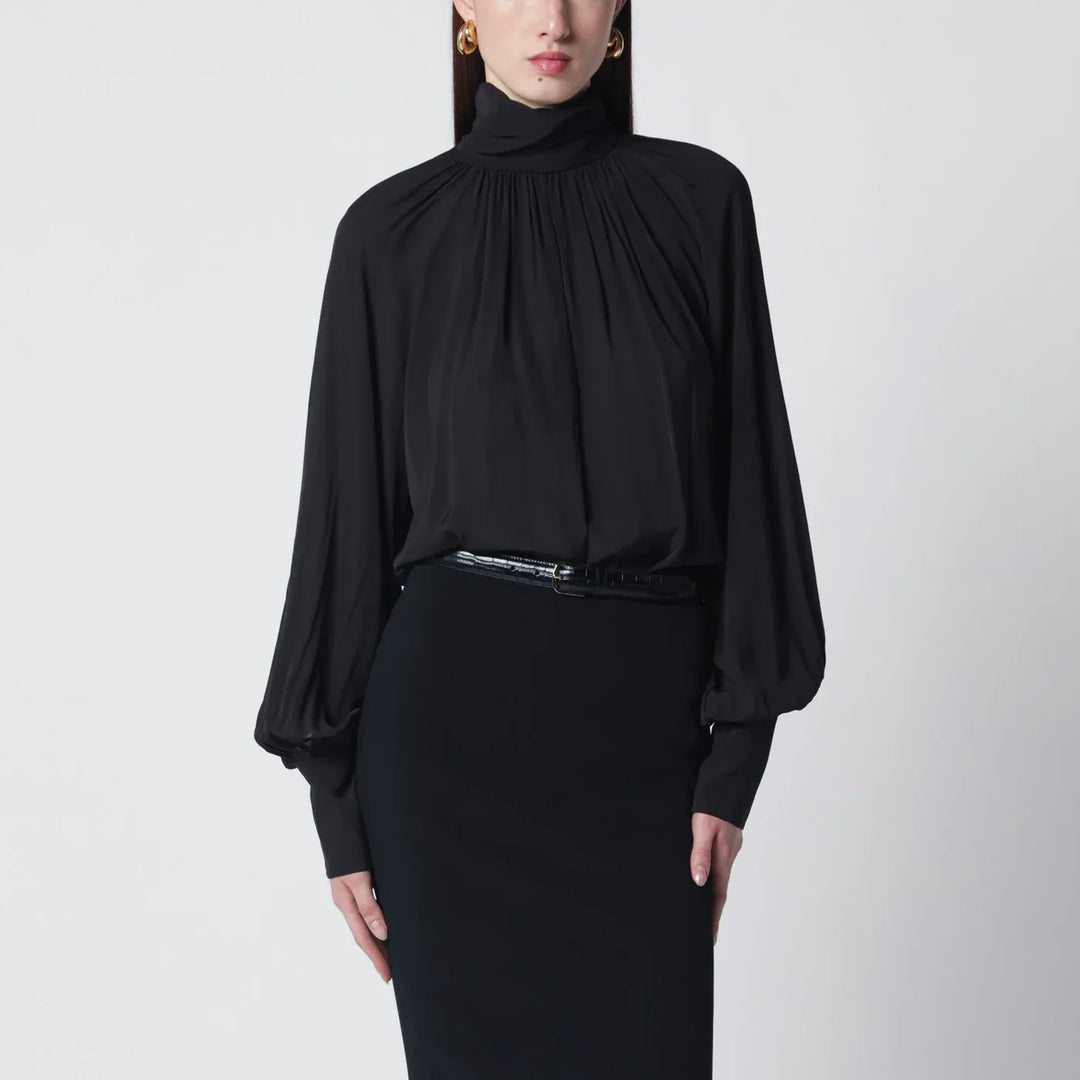 ANINE BING - Black Anne viscose blouse Brand Shirts &amp; Tops M