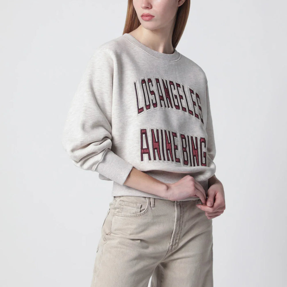 ANINE BING - Harry Shrunken La beige mélange sweatshirt Brand Shirts & Tops XS