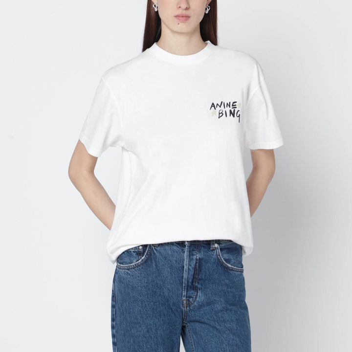 Shirts &amp; Tops ANINE BING - Ivory T-shirt with logo print Brand