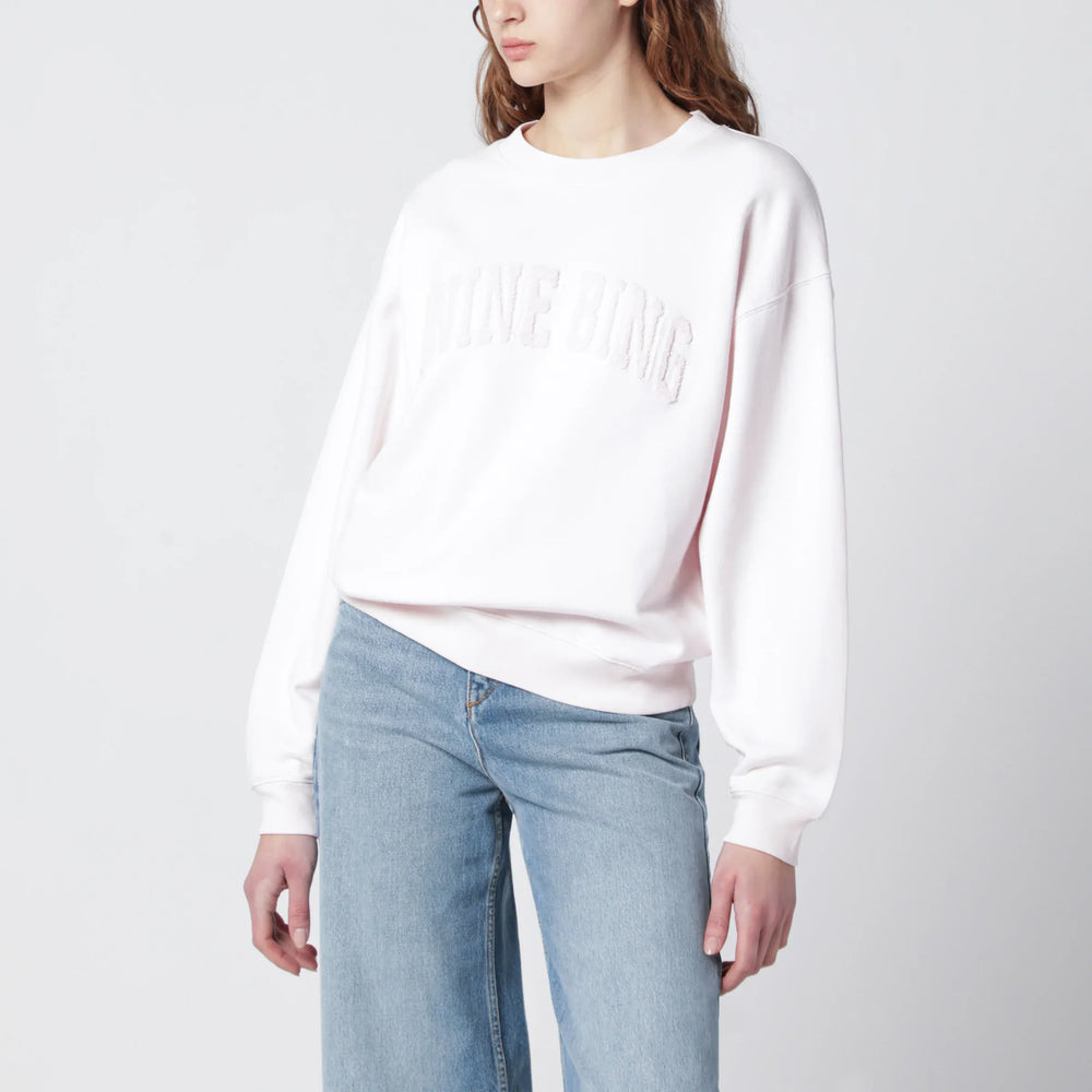 ANINE BING - Spencer Pink Mélange Cotton Sweatshirt Brand Shirts & Tops XS