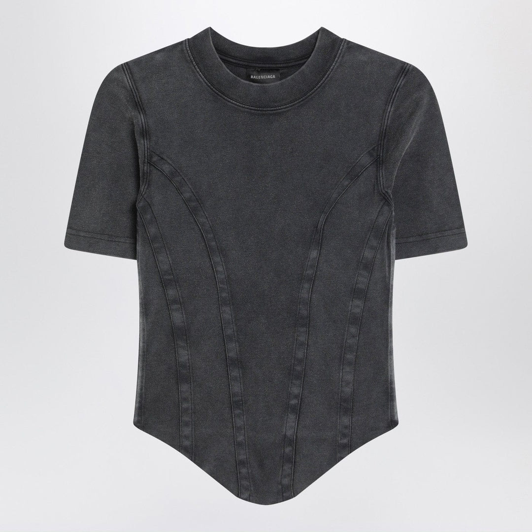 Shirts &amp; Tops Balenciaga - Washed black corset-style T-shirt Brand
