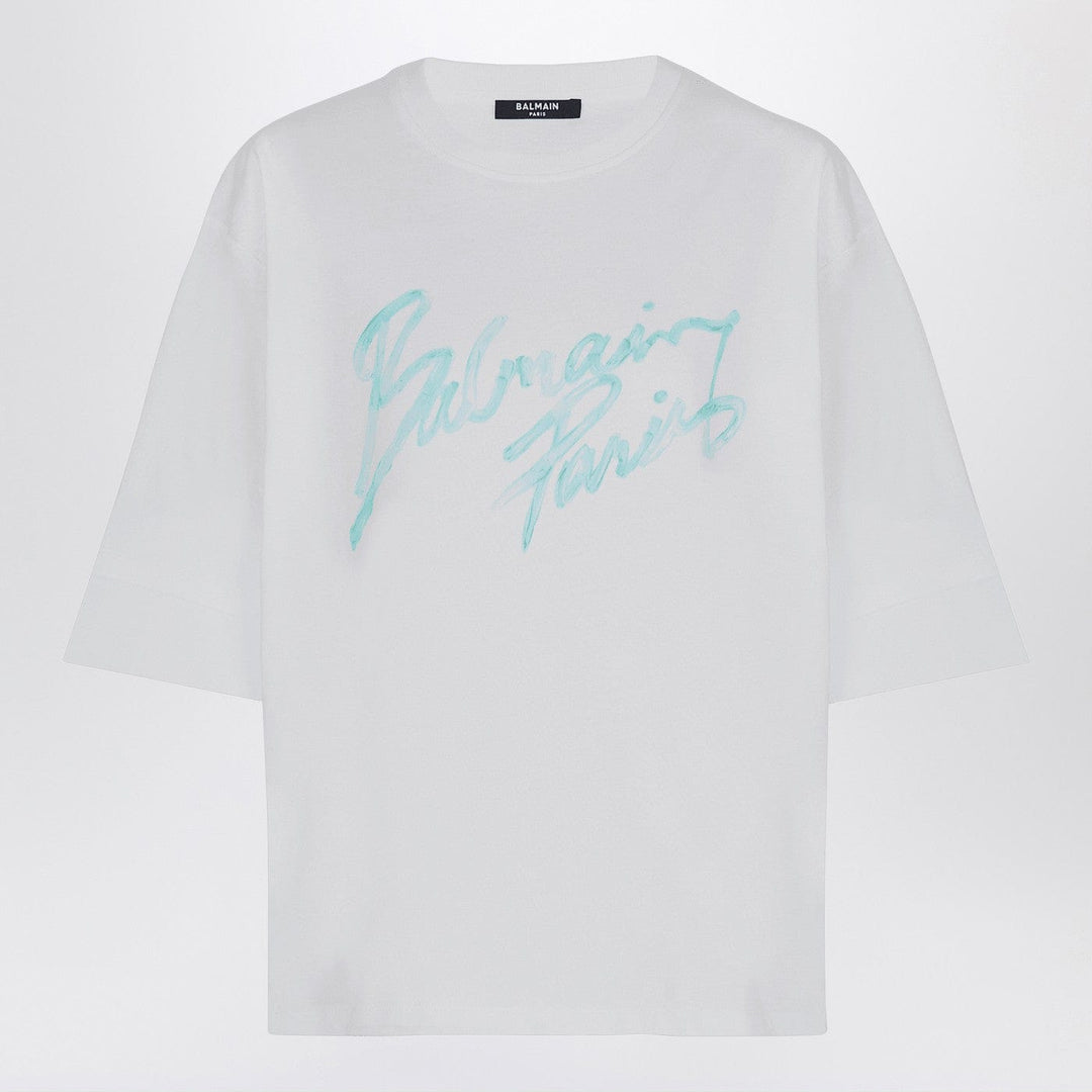 Shirts & Tops Balmain - Oversized white T-shirt with logo print Brand