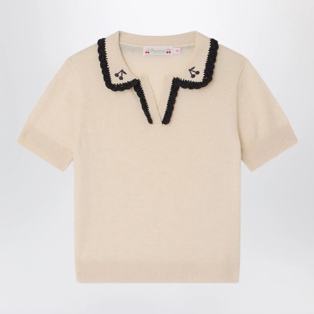 Bonpoint - Lisette écru wool and cotton blend sweater Brand Shirts &amp; Tops 6Y