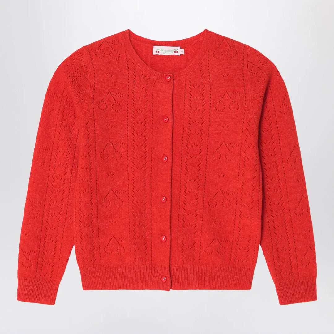 Bonpoint - Red cashmere cardigan Brand Shirts &amp; Tops 4Y