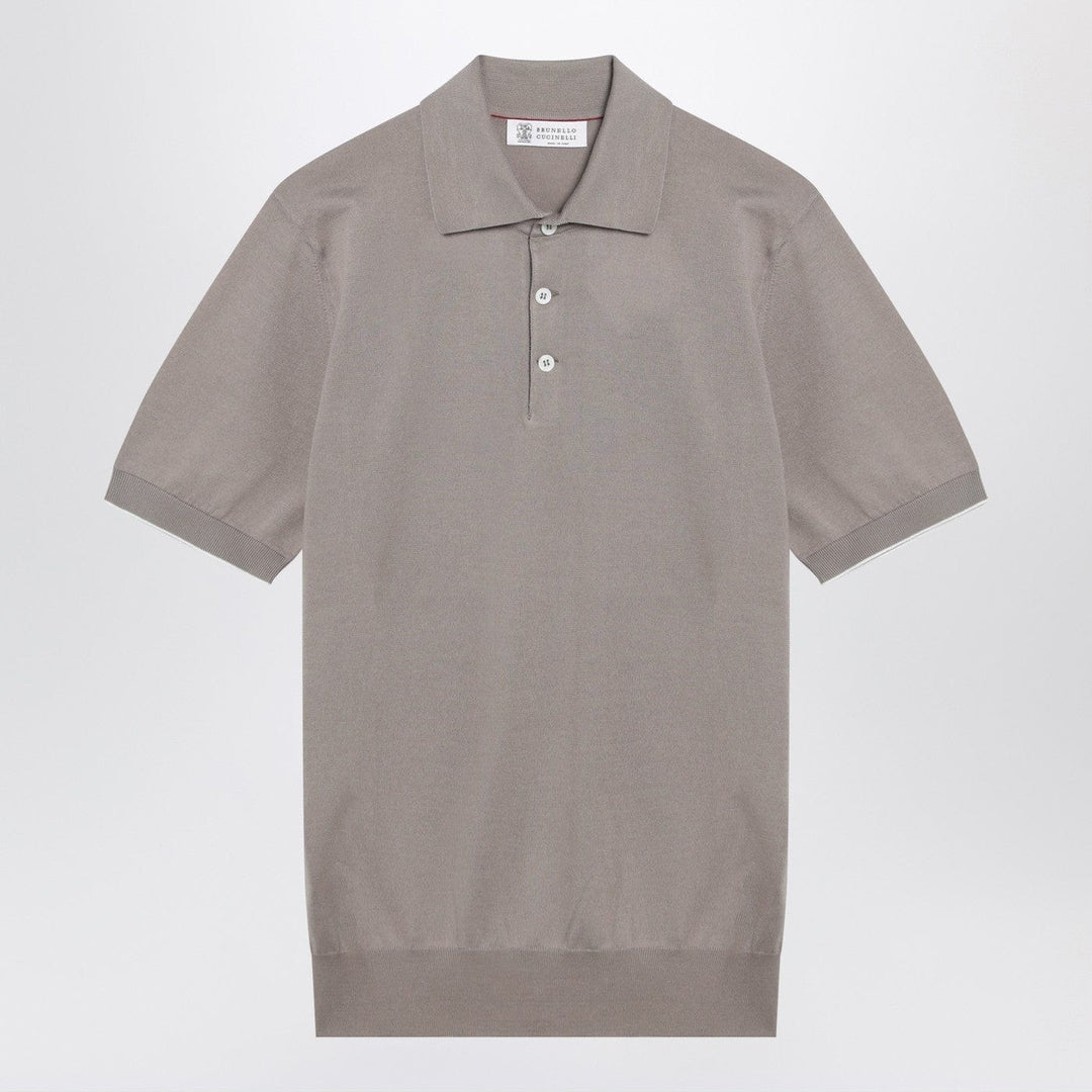 Shirts & Tops Brunello Cucinelli - Light brown cotton knit polo shirt Brand