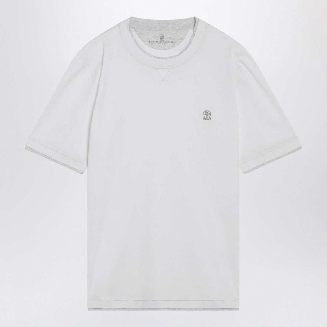 Shirts & Tops XXL Brunello Cucinelli - White T-shirt with faux layering effect Brand