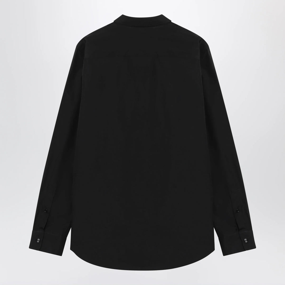 Burberry - Classic-fit cotton poplin shirt with Check trim, black Brand Shirts &amp; Tops