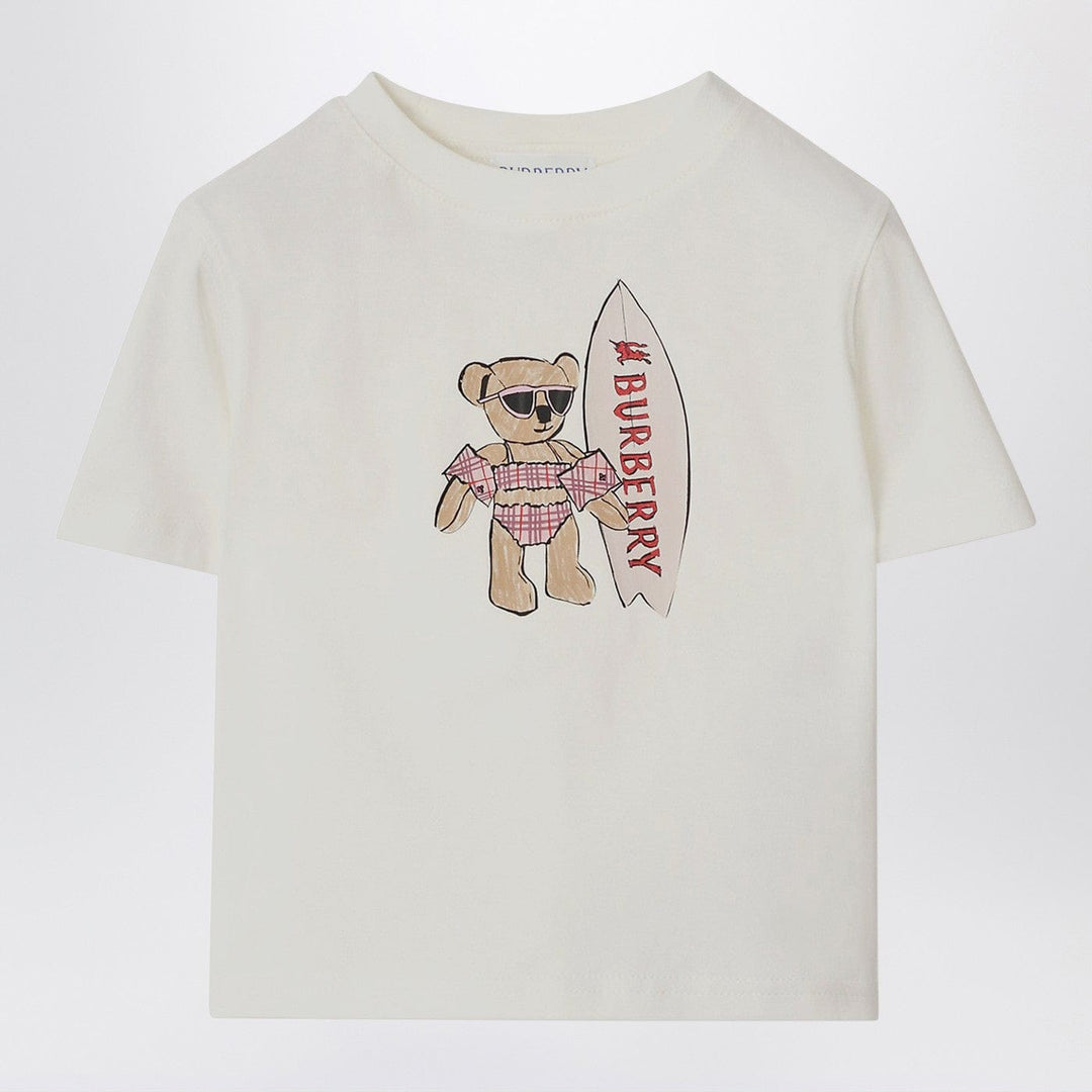 Shirts &amp; Tops 2A Burberry - White T-shirt with surfing teddy bear Brand