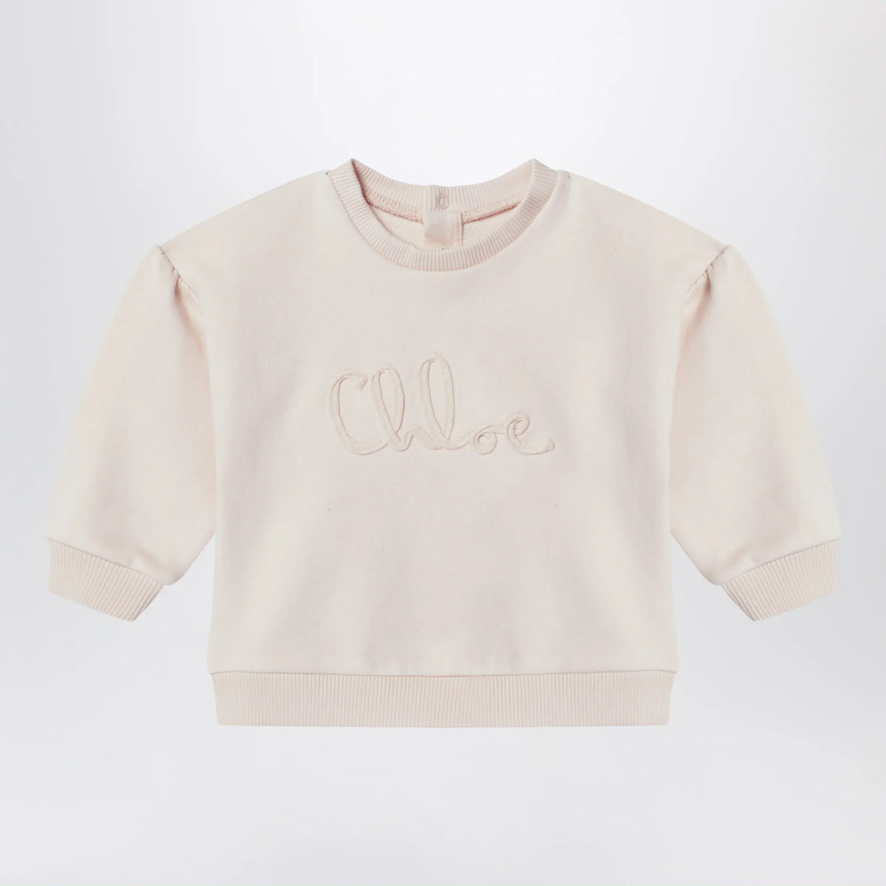 Chloé - Light pink sweatshirt with logo embroidery Brand Shirts & Tops 12
