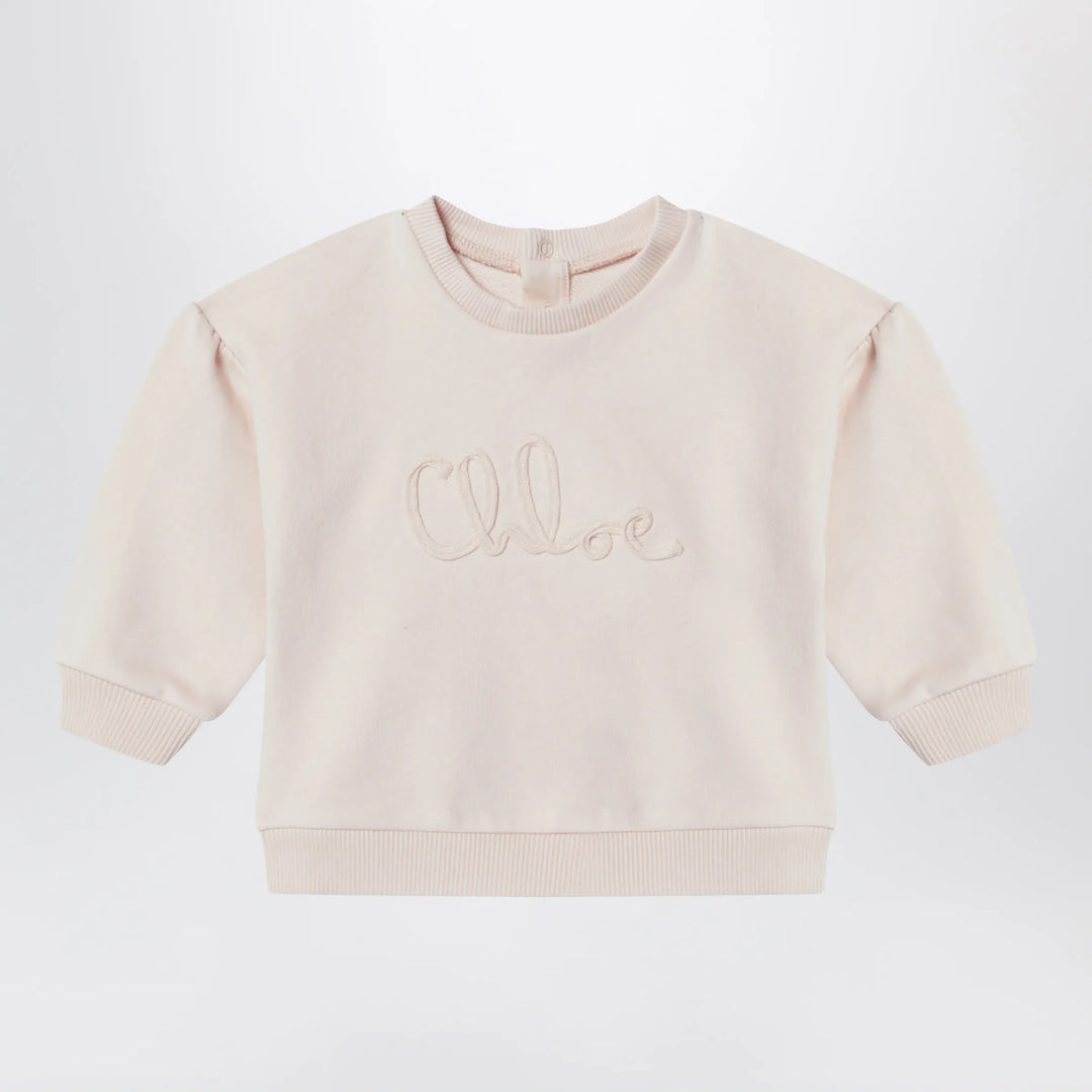 Chloé - Light pink sweatshirt with logo embroidery Brand Shirts &amp; Tops 12