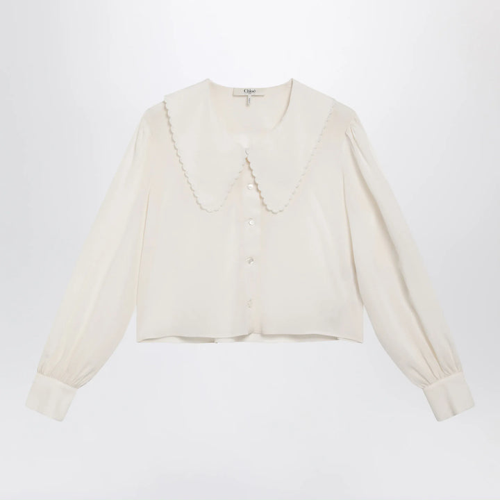 Chloé - Milk white silk blouse Brand Shirts &amp; Tops 38  FR