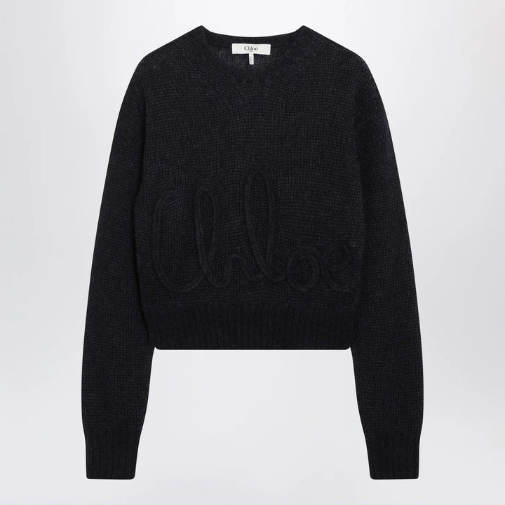 Chloé - Navy blue alpaca-blend sweater Brand Shirts &amp; Tops