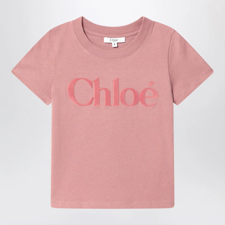 Chloé - Pink cotton T-shirt with logo Brand Shirts &amp; Tops 10