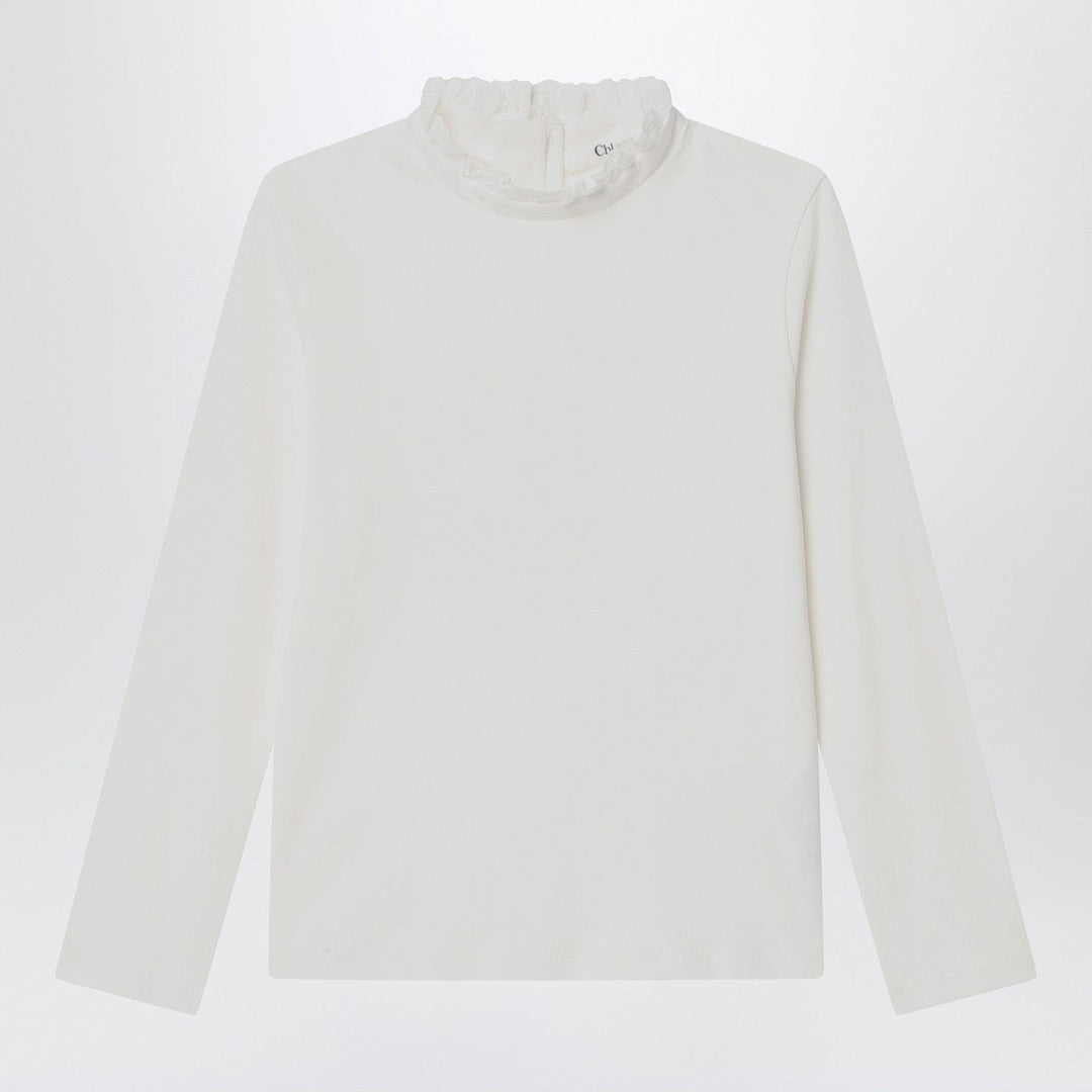 Shirts &amp; Tops 5 Chloé - White top with high neck and ruffles Brand
