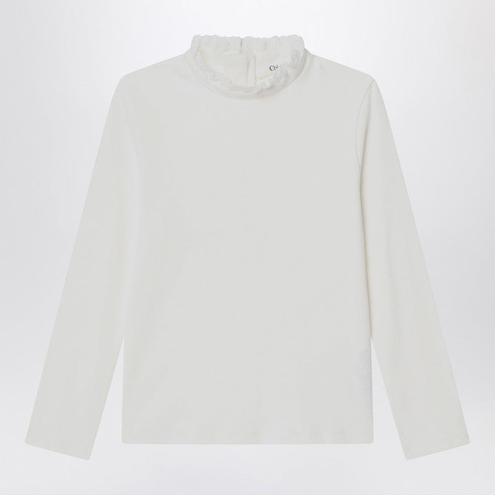 Shirts &amp; Tops 5 Chloé - White top with high neck and ruffles Brand