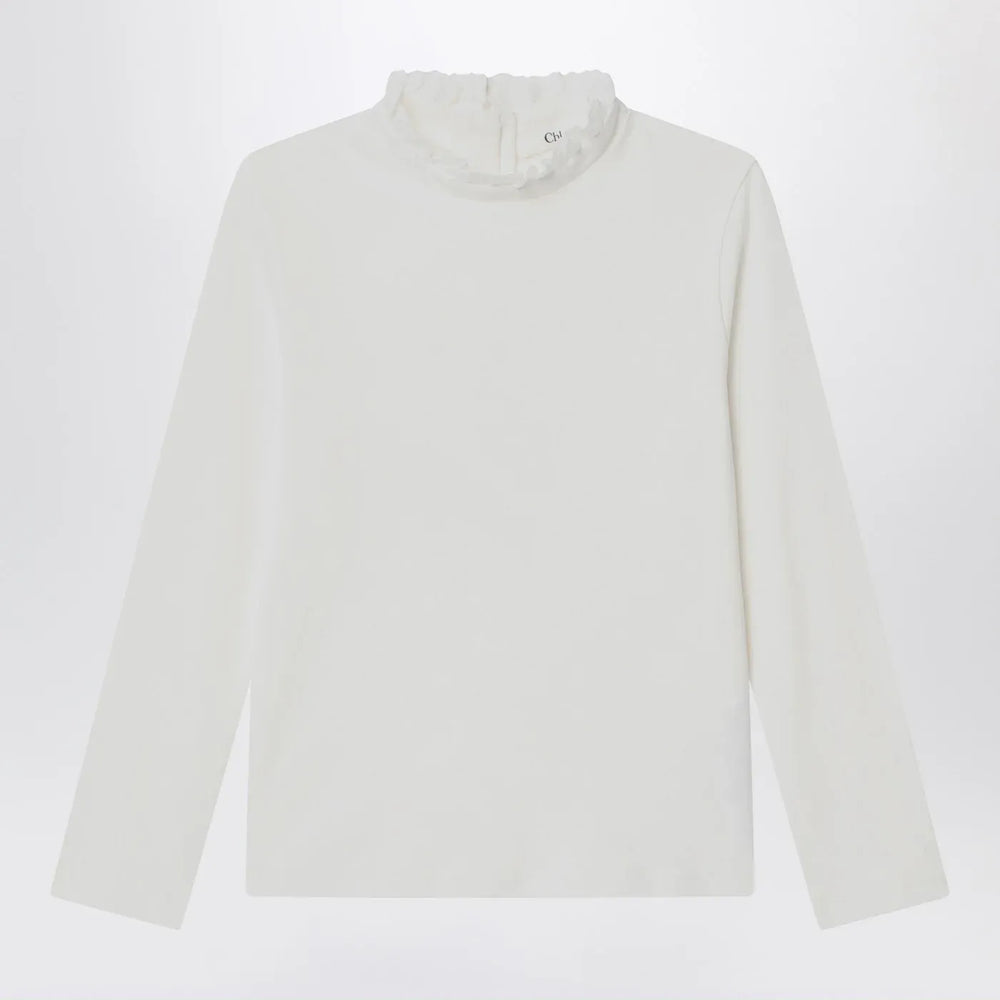Chloé - White top with high neck and ruffles Brand Shirts & Tops 5