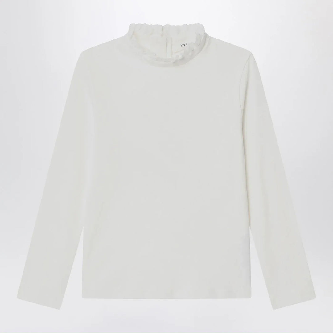 Chloé - White top with high neck and ruffles Brand Shirts &amp; Tops 5