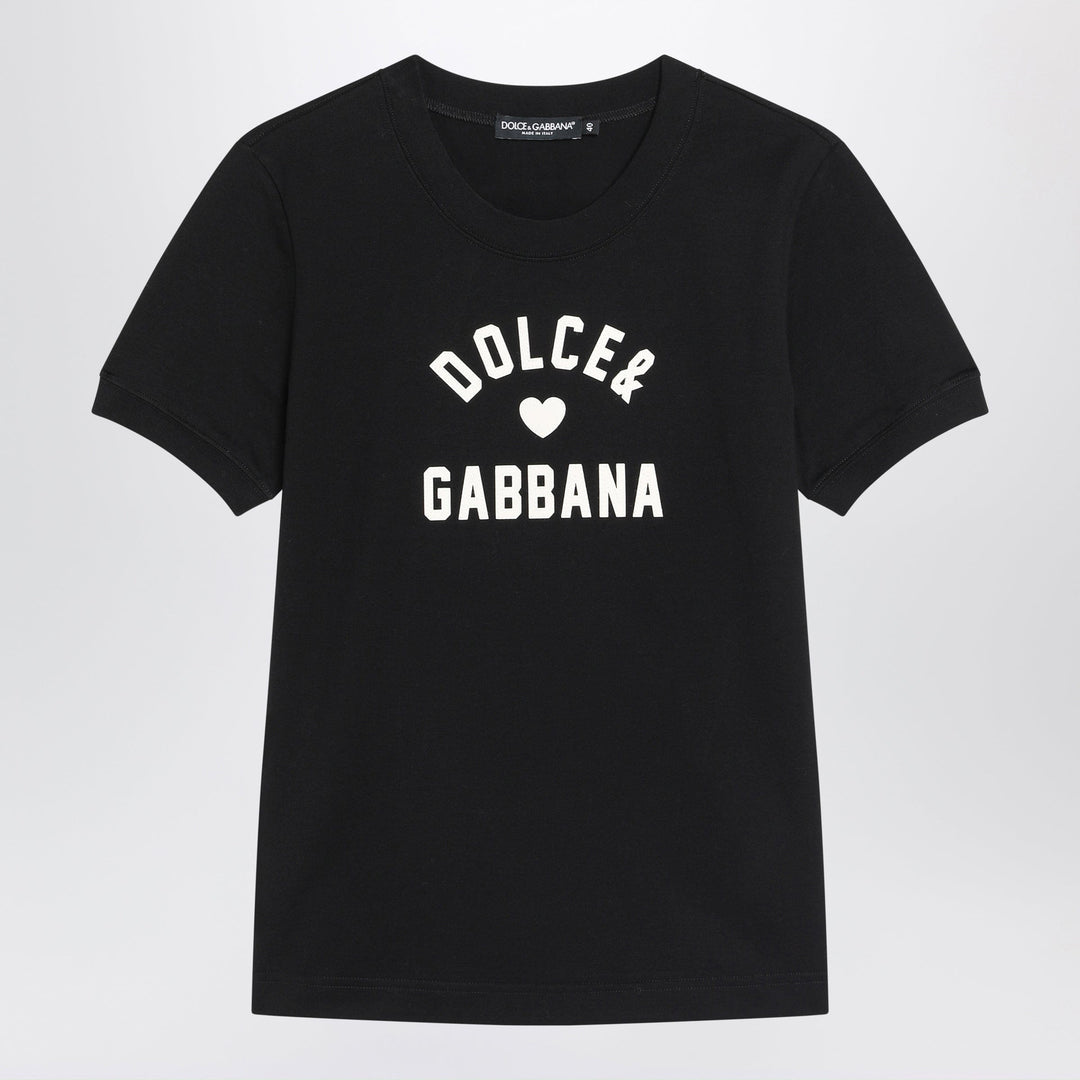 Shirts &amp; Tops 42  IT Dolce&amp;Gabbana - Black cotton logo T-shirt Brand