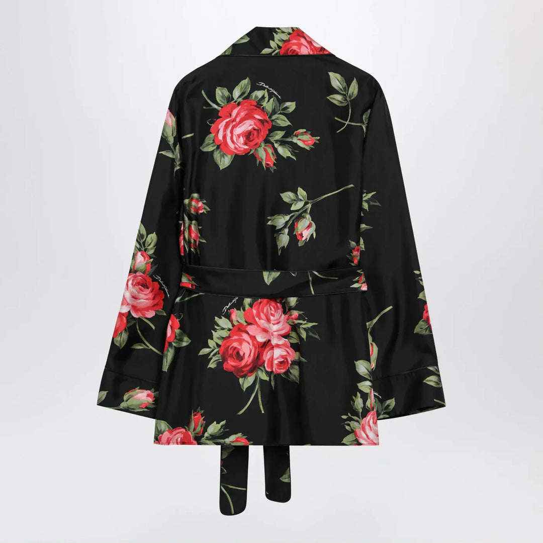 Dolce&amp;Gabbana - Black Vanity shirt with Bouquet rose print Brand Shirts &amp; Tops