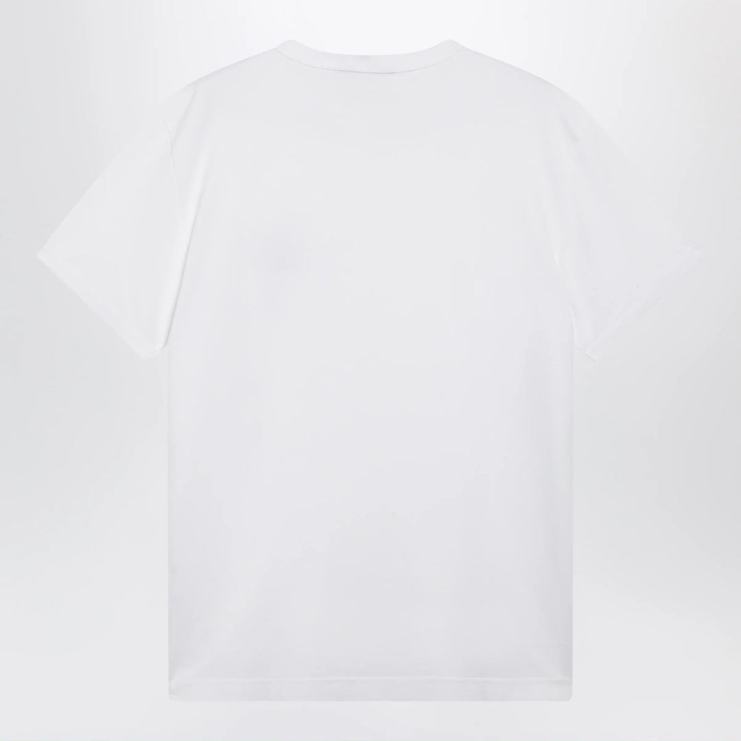 Dolce&amp;Gabbana - Cotton T-shirt with logo plaque in optic white Brand Shirts &amp; Tops