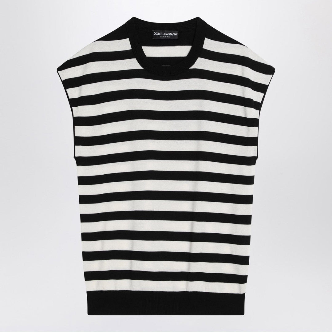 Shirts &amp; Tops 46 IT Dolce&amp;Gabbana - Sleeveless kimono-style striped sweater Brand