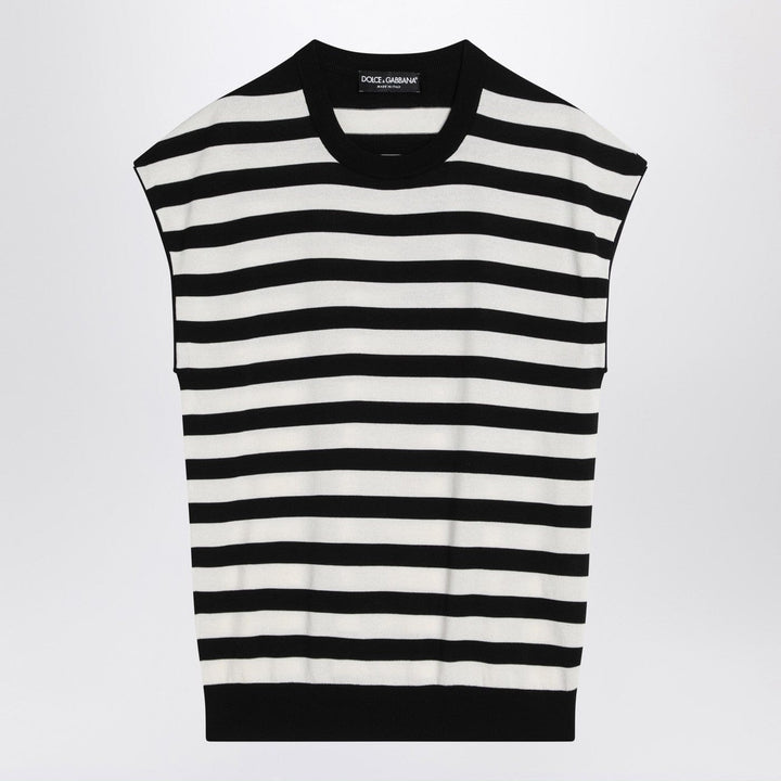 Shirts &amp; Tops 46 IT Dolce&amp;Gabbana - Sleeveless kimono-style striped sweater Brand