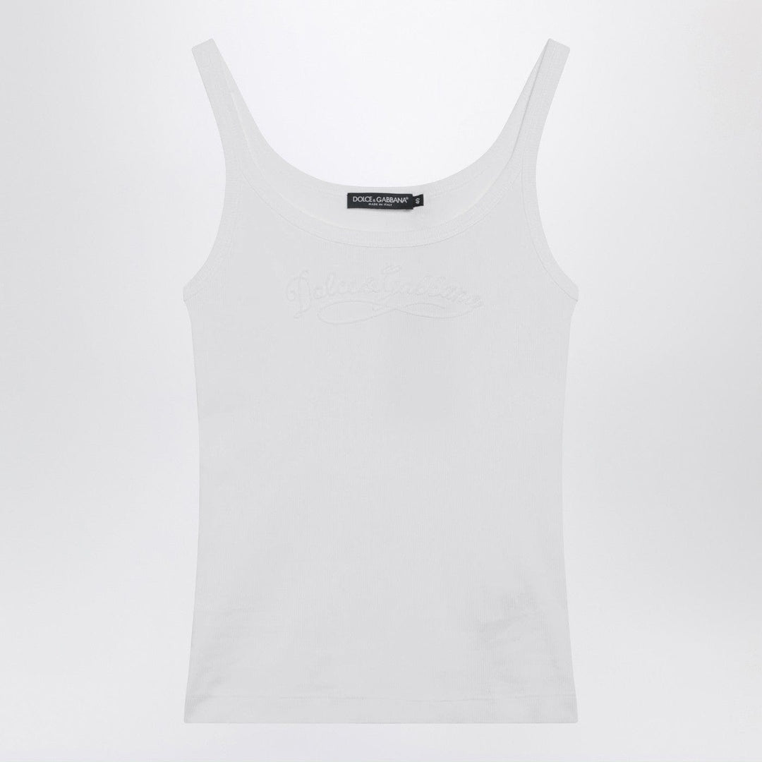 Shirts &amp; Tops 40  IT Dolce&amp;Gabbana - White tank top with logo embroidery Brand