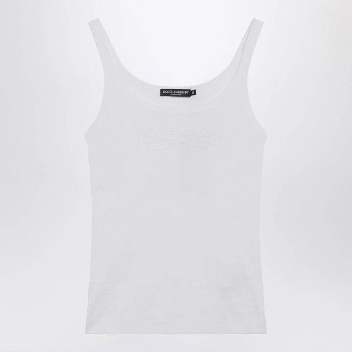 Shirts &amp; Tops 40  IT Dolce&amp;Gabbana - White tank top with logo embroidery Brand