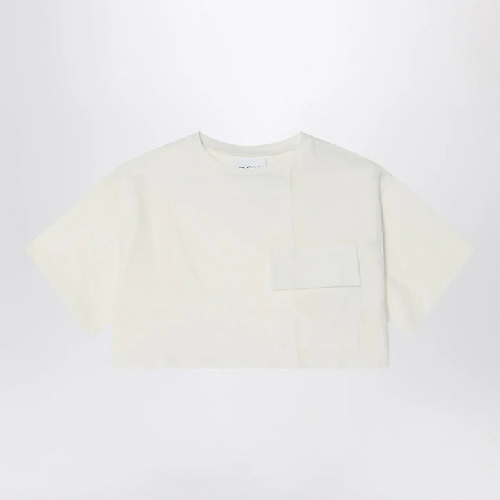 Douuod - Ivory cropped t-shirt in cotton Brand Shirts &amp; Tops 6Y