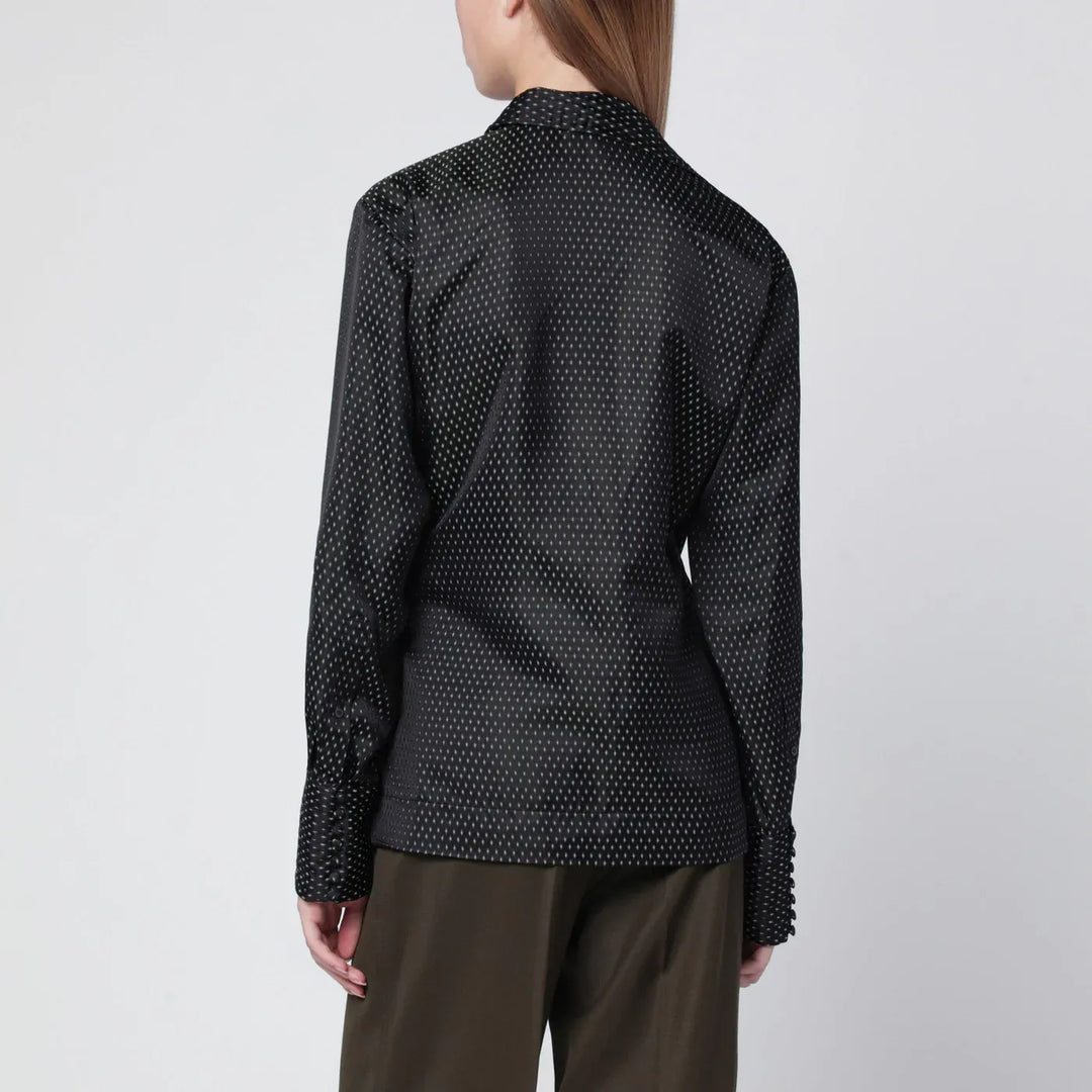 Dries Van Noten - Black wrap shirt with jacquard texture Brand Shirts &amp; Tops M